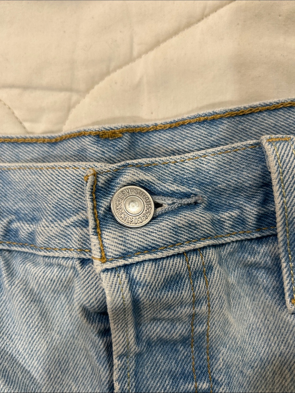 Levi's Light Wash Rolled Cutoff Denim Shorts - Picture 7 of 11